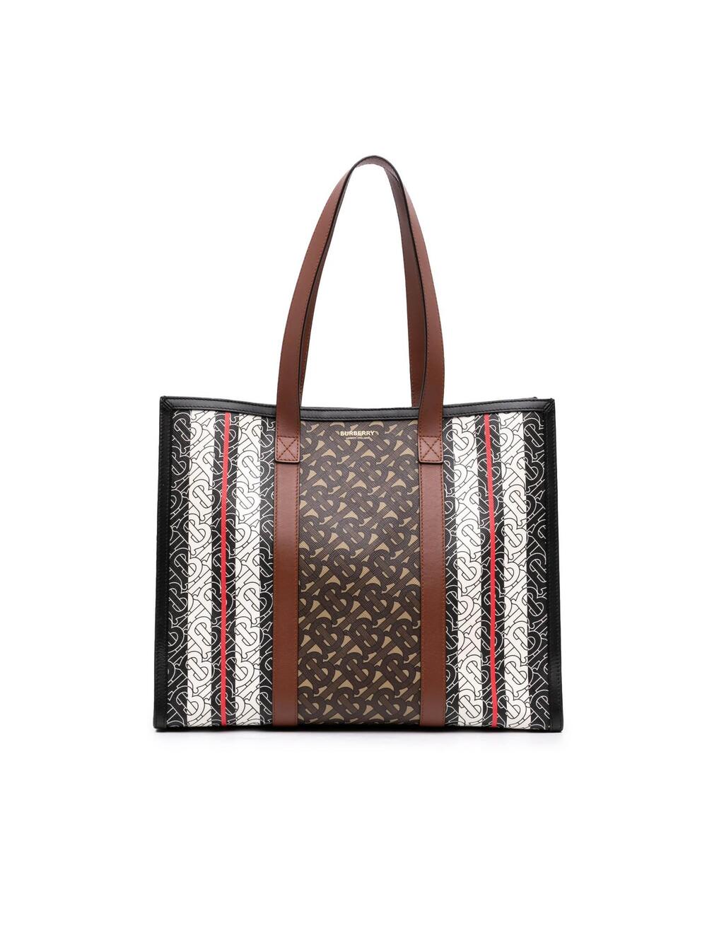 Burberry Tb E Canvas Stripe Book Tote #334990B58B